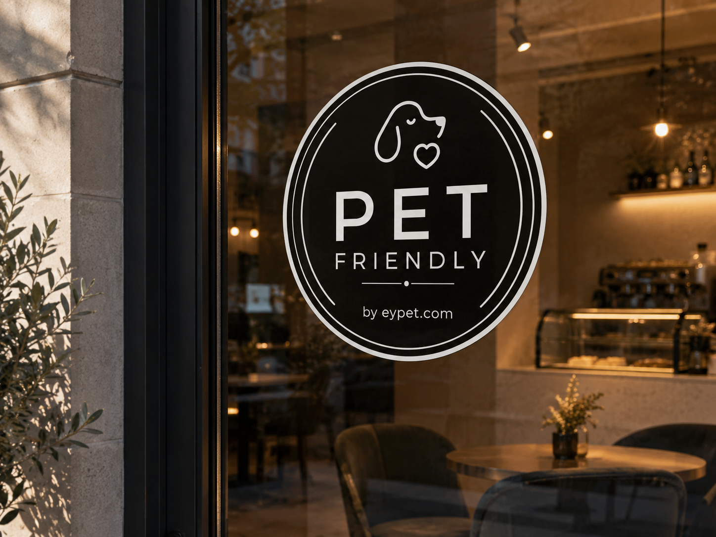 Perro en un local pet-friendly